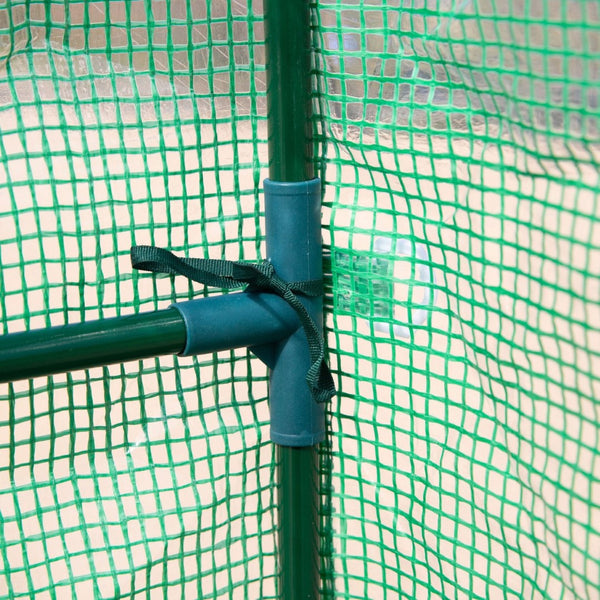 English Elm Outsunny 7' X 5' Walk-In Greenhouse With Durable Pe Cover, 3-Tier Shelves & Roll-Up Zipper Door W2225P174455-GIGA