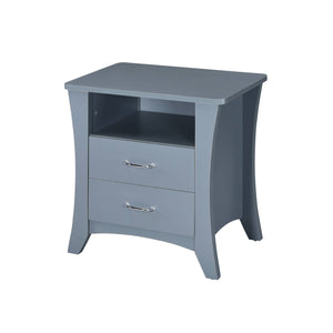English Elm Colt Gray Finish Accent Table with 2 Drawers & Open Shelf, Tapered Legs, Wooden Case-Frame, 40lb Top B2726P272978