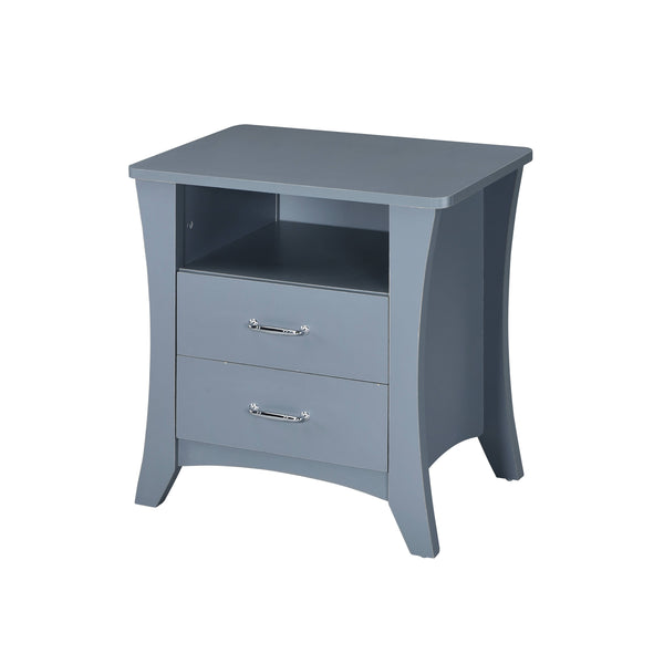 English Elm Colt Gray Finish Accent Table with 2 Drawers & Open Shelf, Tapered Legs, Wooden Case-Frame, 40lb Top B2726P272978
