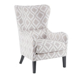 Madison Park Arianna Transitional Swoop Wing Chair MP100-0018 Grey/White