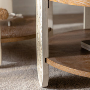 English Elm Carved Solid Wood Coffee Table with Intricate Palace Carvings, Dual-Layer Storage, Retro Charm W3158P297426