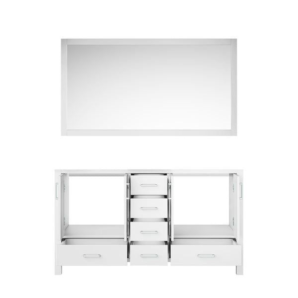 English Elm White Double Bath Vanity With 58" Mirror - Elegant Design, Ample Storage & Ready-To-Install Style B2731S00514-GIGA