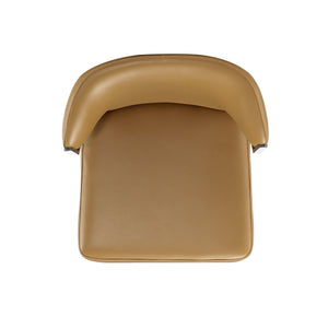 English Elm Kirsten Wood Vegan Leather Dining Chair with Plush Foam Seat, Grey Metal Frame, Industrial Chic Finish Camel B365P397840