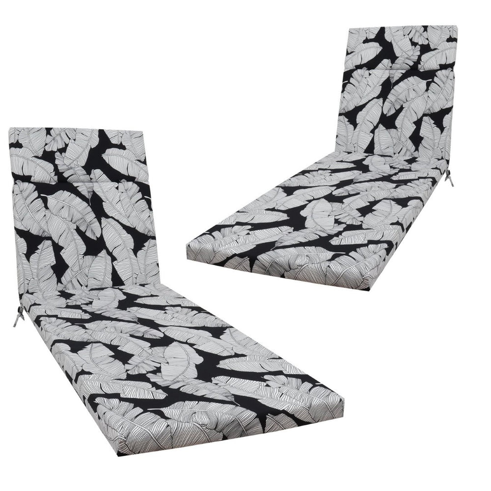 English Elm 2 Pcs Leaf Print Polyester Chaise Cushions Water Resistant Patio Pool Lounge Set W2911P277430