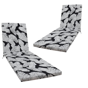 English Elm 2 Pcs Leaf Print Polyester Chaise Cushions Water Resistant Patio Pool Lounge Set W2911P277430