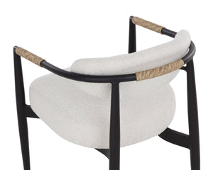 Sunpan Marita Dining Armchair - Sleek Modern Design With Wicker Weave For Stylish Outdoor Gatherings Cream Fabric 112101