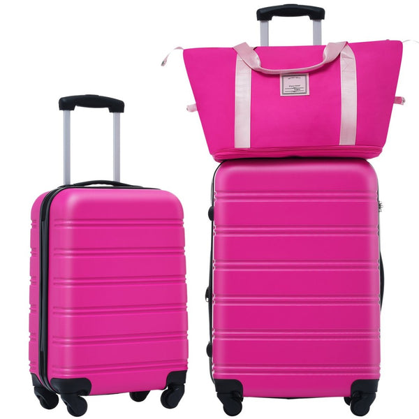 English Elm Hardshell Abs Spinner Luggage Set with Tsa Lock Carry on and Checked Suitcase Trio Pink PP309433AAH