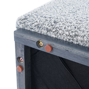 English Elm Square Woven Loop Yarn Ottoman Textural Upholstered Footrest for Modern Living Rooms N769P350123B