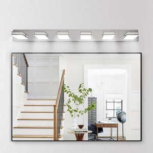 English Elm Modern Six Head Chrome Led Vanity Bar Light for Bathroom Mirror Bright Coverage W1340P248802