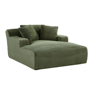 English Elm Cloudline Oversized Chaise Lounge Chair with Soft Corduroy Full Foam Cushioning, No Assembly Required Green B2735P271451