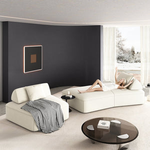 English Elm 139" Modern Oversized Modular Sectional Sofa Set - Fluffy Chenille Upholstery, Deep Seats, Removable Backrests, Plush Pillows, No Assembly Required Beige W3219S00001