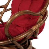 OSP Home Furnishings Kauai Rattan Swivel Rocker Chair Red