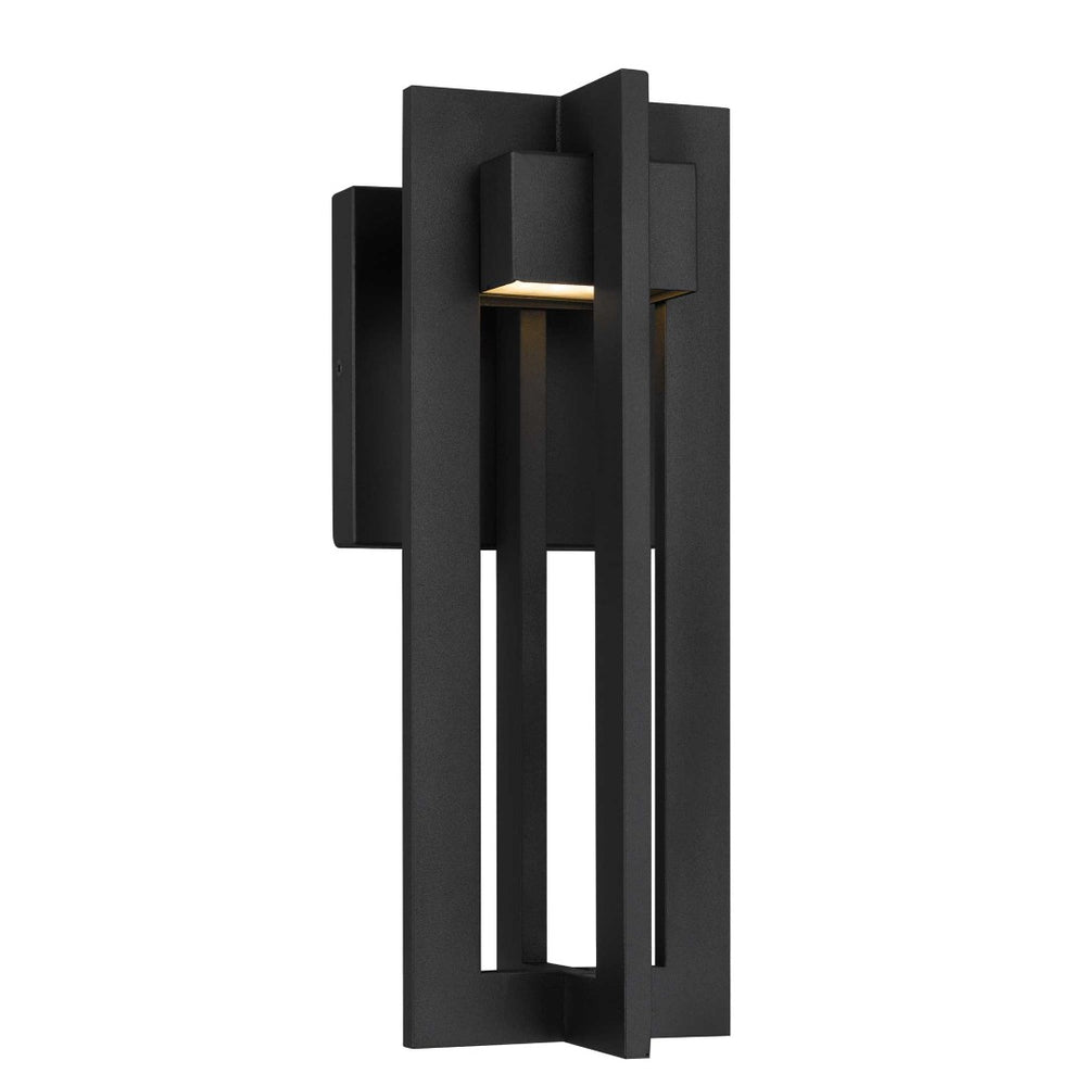 English Elm 13 Inch Matte Black Led Outdoor Wall Sconce Frosted Glass Dimmable Patio Light B370P414030