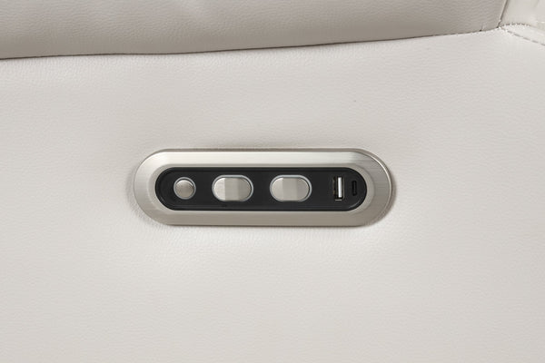 English Elm Lacrosse Power Reclining Sectional with Bluetooth Speakers, USB Ports, LED Lighting and Console Storage Beige B009S01925