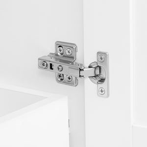 English Elm K&K Vintage Kitchen Island with Rubberwood Top, Hidden Wheels, Pull-Out Trash & Charging Station White N707P299014W