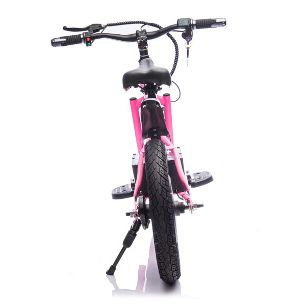 English Elm 24v Kids Electric Dirt Bike 300w Motor 16in Pneumatic Tires Adjustable Seat Ages 5 to 12 Pink W1578P335443