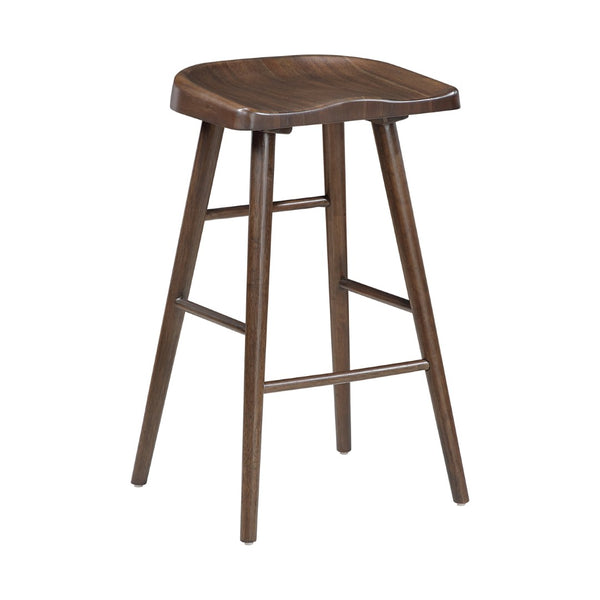 English Elm Brown Solid Wood Pub Stools Set of 2 Carved Saddle Seat Traditional Bar Height B011P450618