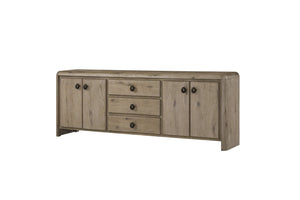 English Elm English Knotty Oak Veneer Console with Bowtie Inlay and Soft Close Storage Doors B2699P443204