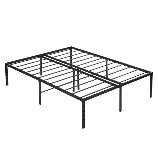 English Elm King Heavy Duty Metal Bed Frame King Size — Supports 1000 lbs, Noise-Free, Reinforced Slats, Under-Bed Storage W311P282481