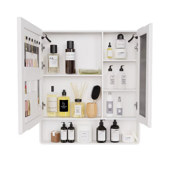 English Elm Led Bathroom Medicine Cabinet with Anti Fog Mirror Aluminum Double Door Wall Mount W3083P451439