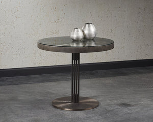 Sunpan Terry Bistro Table - Luxurious Glass Top with Exquisite Bronzed Gunmetal Frame and Unique Design Round - 35.5W x 35.5D x 30H