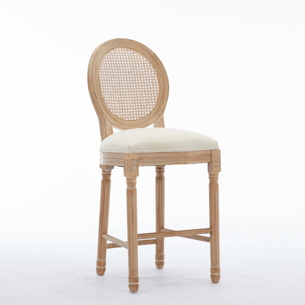 English Elm Solid Wood Bar Stools Set Of 2 – Elegant French Country Design With Upholstered Comfort For Your Bar W1622P221400-GIGA