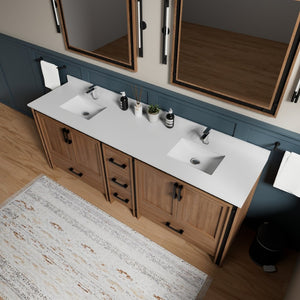English Elm Rustic Barnwood Double Bath Vanity With Mirrors – Spacious 84" W X 22" D, Ideal Rustic Charm & Storage B2731S00591-GIGA