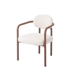 English Elm Indoor Beige Upholstered Dining Chairs Set of 2 with Woodgrain Metal Frame Walnut N772P390411W