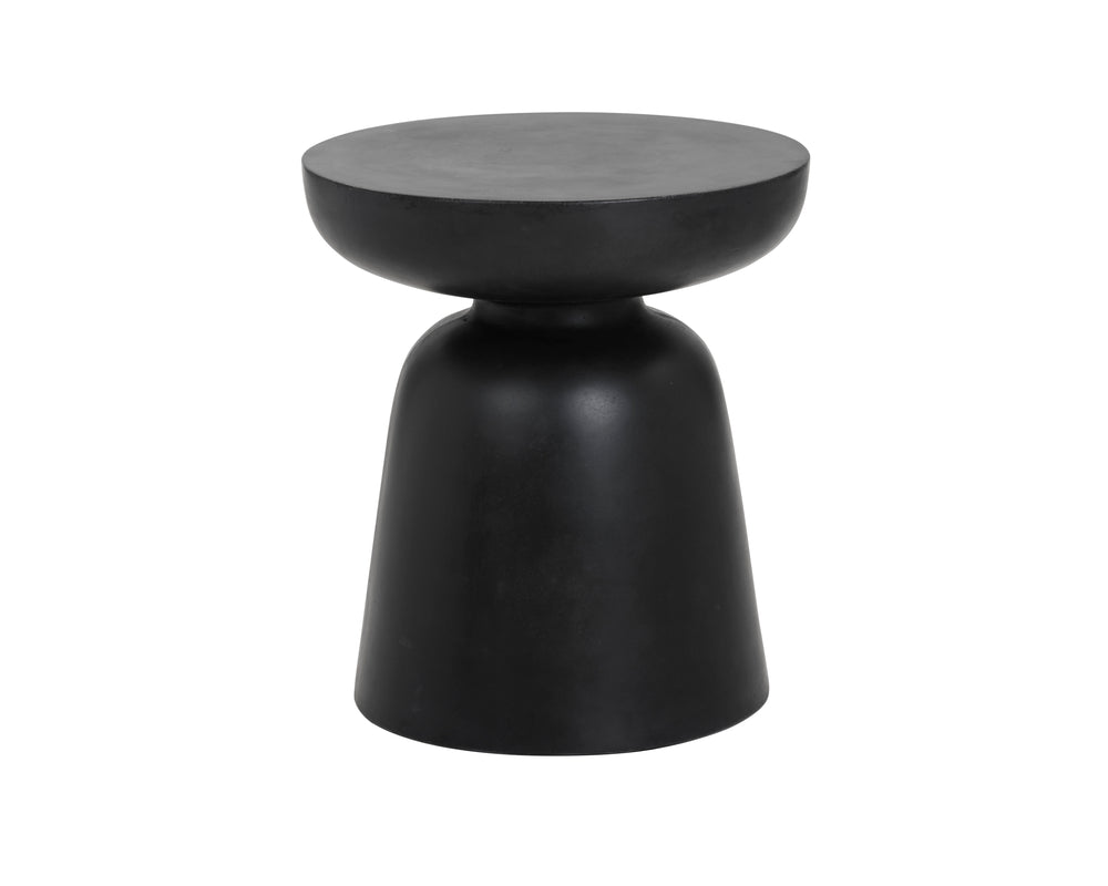 Sunpan Lucida End Table - Contemporary Concrete Design for Indoor and Covered Outdoor Spaces, Unique Style Black