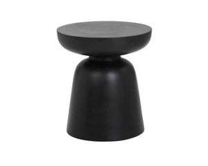 Sunpan Lucida End Table - Contemporary Concrete Design for Indoor and Covered Outdoor Spaces, Unique Style Black