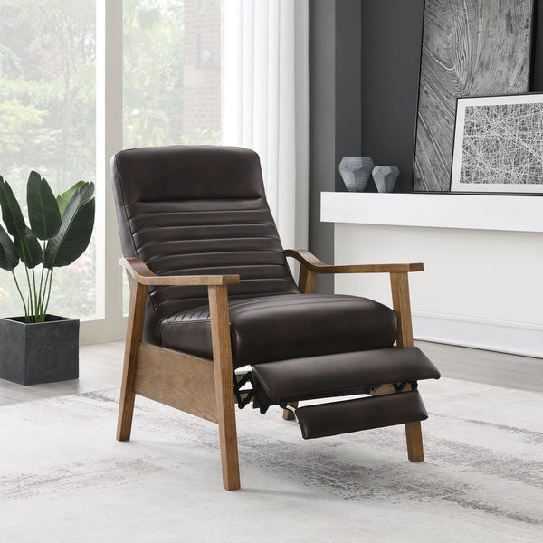 English Elm Asher Wood Arm Push Back Recliner - Modern Burnished Brown Comfort For Living Rooms & Dens B050P322580