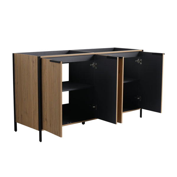 English Elm 60" Freestanding Bathroom Vanity with Soft-Close Hinges, Scratch & Water-Resistant Plywood, Spacious Storage W999P251009