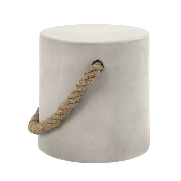 English Elm Gene Natural Finish Fiber Concrete Accent Table with Faux Concrete Top, Eco Cement Modern Charm Gray 19.7 L x 18.6 W x 18.6 H B2726P246012