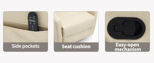 English Elm Heat Massage Rocker Swivel Recliner with 8 Vibration Nodes Fabric Living Room W3224P357578