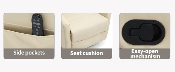 English Elm Heat Massage Rocker Swivel Recliner with 8 Vibration Nodes Fabric Living Room W3224P357578
