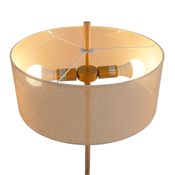English Elm Ashcroft Furniture - Classic Modern Floor Lamp with Glass Shade, Slim Metal Base for Reading, Ambient Home & Office Light Brown B183P315101