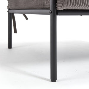 English Elm TS Modern decorative chair with plush teddy fleece upholstery and gold metal legs for luxe comfort and style DARK GREY W2311P308069