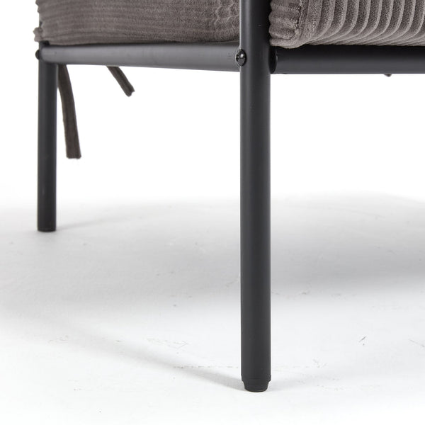 English Elm TS Modern decorative chair with plush teddy fleece upholstery and gold metal legs for luxe comfort and style DARK GREY W2311P308069