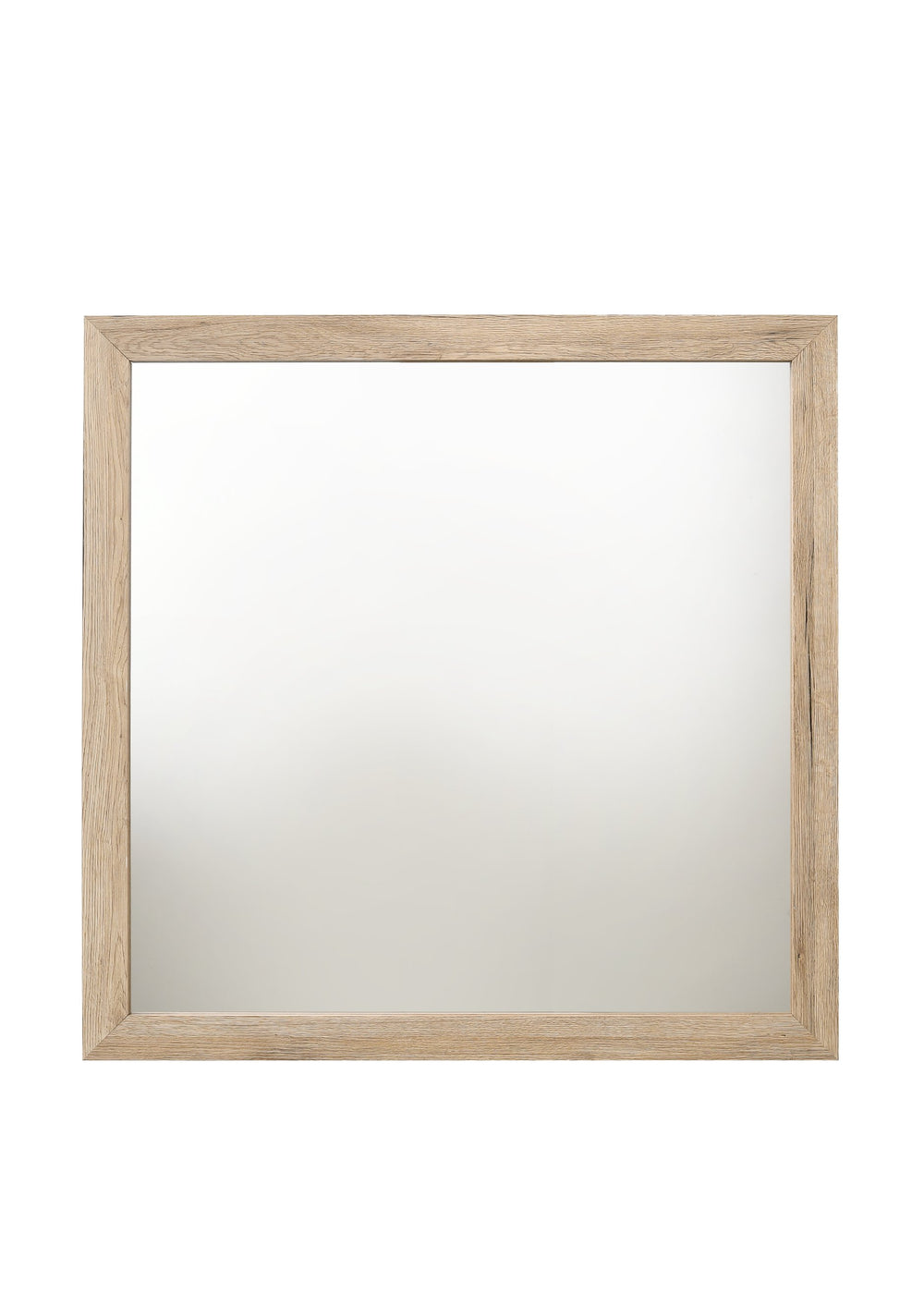 English Elm Miquell Square Wall Mirror with Detailed Molding Frame, 35" Inner Glass, Sleek Non-Beveled Edge Natural 43 L x 43 W x 2 H B2726P261890