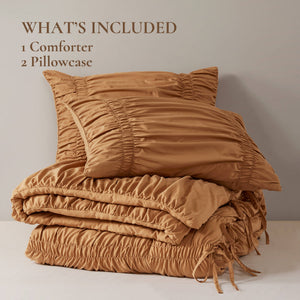 English Elm 3PCS Queen Comforter Set – Ultra-Soft Washed Microfiber Comforter with Plush Poly Fill, Cozy Luxury Bedding Brown 16.73 L x 12.99 W x 7.87 H B035P341089