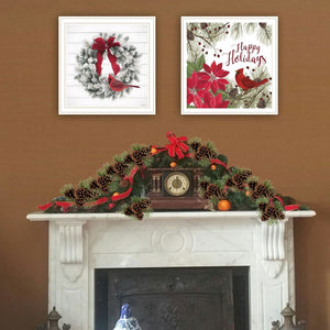 English Elm Trendy Decor 4u Cardinal Wreath 2 Piece Framed Art Set Farmhouse Wall Prints B067P256621