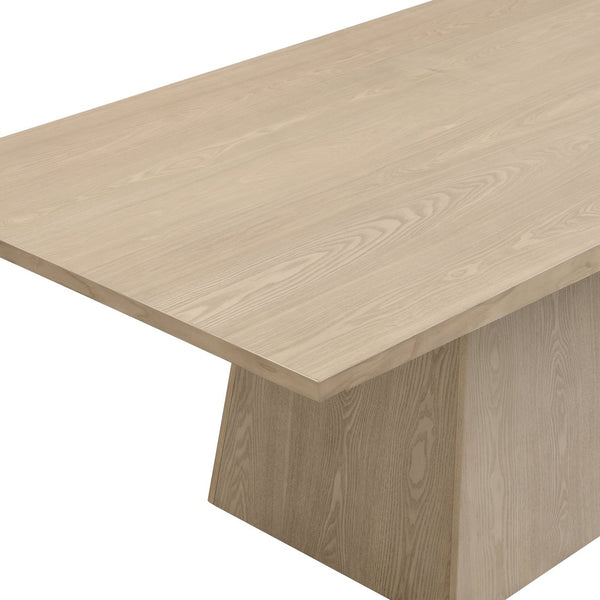 English Elm Christopher Knight Home® - 82 Lowell Pedestal Dining Table Solid Wood Rectangular 82-inch Seating for 6-8 Elegant Gatherings Light Natural N771P361468A