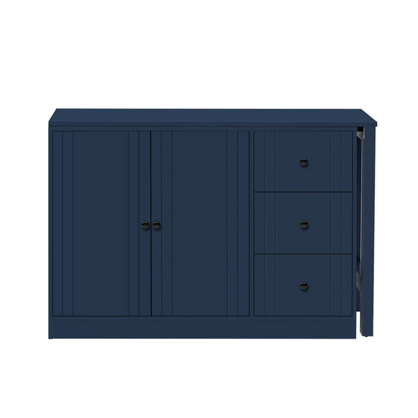 English Elm U_style Extendable Wooden Sideboard with 3 Drawers and 2 Doors for Entryway Living Room N711P334768V