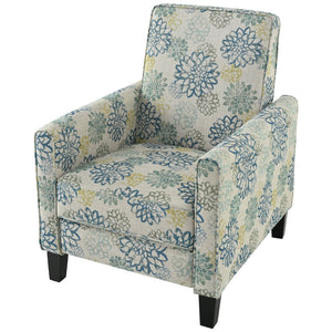 English Elm Christopher Knight Home® - 27.5" Push Back Recliner with Beech Legs, Deep Ergonomic Seat & Extendable Footrest for Rooms Blue N763P256508C