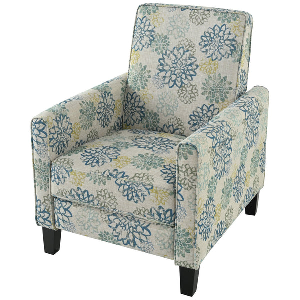 English Elm Christopher Knight Home® - 27.5" Push Back Recliner with Beech Legs, Deep Ergonomic Seat & Extendable Footrest for Rooms Blue N763P256508C
