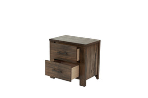 English Elm Oak Modern 1pc Nightstand with Two Soft-Close Drawers, Oak Veneer Bedside Storage Table 26x17x25" B011P244397