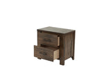 English Elm Oak Finish 1 Piece Nightstand Wooden Bedside Table 2X Drawers Storage Bedroom Furniture