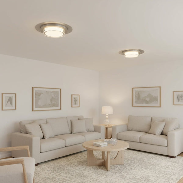 English Elm 16 Inch Square Led Flush Mount Ceiling Light with Acrylic Diffuser for Modern Interiors Chrome B370P400760