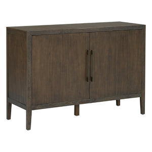 English Elm U_style Farmhouse Pine Veneer Buffet Cabinet with Double Doors for Kitchen or Entryway Dark Brown N711P410389B