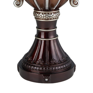 English Elm 17.5" Urn Shaped Bronze Vase with Silver Handles and Jeweled Accent for Mantel Display B072115839